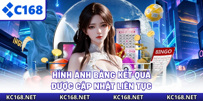 Hình ảnh bảng kết quả được cập nhật liên tục